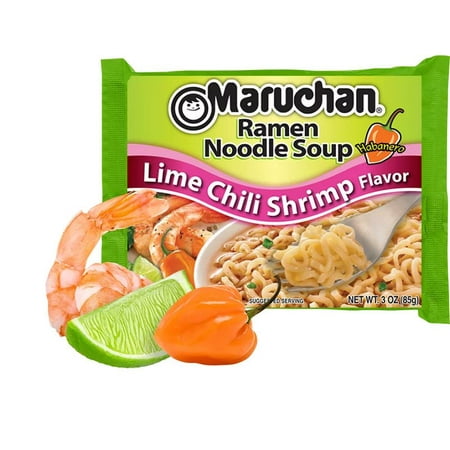 (24 Packs) Maruchan Lime Chili Shrimp Instant Ramen, 3