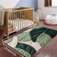 thumbnail image 3 of Green Leaf Pattern Print Design Soft Small Velvet Area Rugs Non Slip Indoor Floor Carpet for Living Room Bedroom Decor, 3 of 5