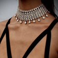 thumbnail image 4 of Femmes Collier Collier Strass Décoratif Collier Choker Déclaration Collier, 4 of 8