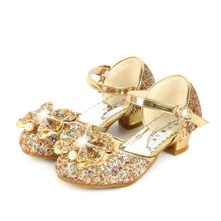 

Toyella Four Seasons Children s Shoes Girls High Heel Shoes Little Princess Performance Leather Shoes Silver Children Pumps Middle And Big Children Catwalk Crystal Shoes Gold 35 Yards