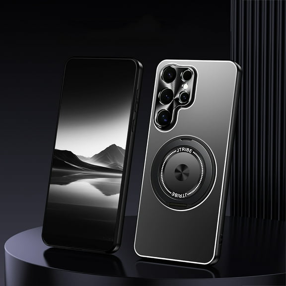 for Samsung Galaxy S25 Ultra Case with Invisible Magnetic O-Ring Stand Military-Grade Drop Protection Case [Compatible with Mag-Safe] Support Car Mount for Samsung Galaxy S25 Ultra, Black