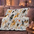 thumbnail image 6 of Adorable Dog Breed Pattern Hearts Paw Prints, Playful Pet Portrait Pattern, Warm Flannel Blanket for Living Room and Reading Nook, Dog Lovers Friendship Gift, Pet Lover Home Decor, 6 of 9