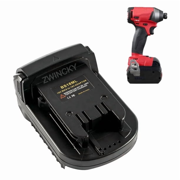 Convertidor Adaptador de Batería BS18ML para Batería Bosch de Iones de Litio de 18V para Herramientas Eléctricas Inalámbricas de Litio Milwaukee de 18V