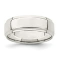 thumbnail image 4 of 925 Sterling Silver 7mm Flat with Step Edge Band Ring Size 8.5, 4 of 6