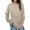 A-Khaki, variant on Promotion Fall Winter Women Long Sleeves Fashion Casual Shirts Solid Color Round Neck Sweatshirt Crewneck Pullover Tunic Tops