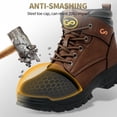 thumbnail image 4 of MeMoride Men's Steel Toe Shoes Work Boots Leather Slip-Resistant Industrial Safety Boots, 4 of 7