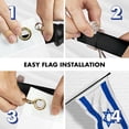 thumbnail image 6 of G128 6FT Black Tangle-Free Flagpole & Israel Flag 3x5FT Printed 150D Polyester w/ Brass Grommets, 6 of 7