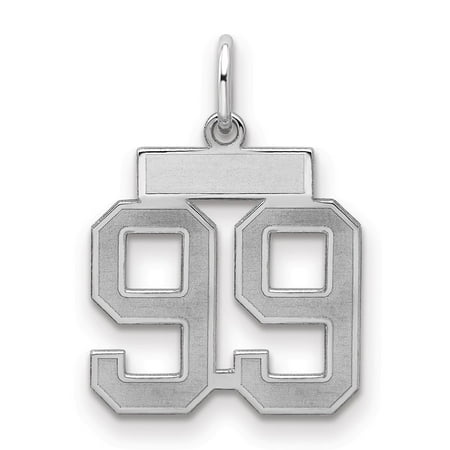 Sterling Silver 99 Pendant Necklace, Varsity Style Number Charm for Men and Women, Sports Fan Jewelry Representing Team Spirit, Athletic Achievement, Lucky Number or Motivational Symbol