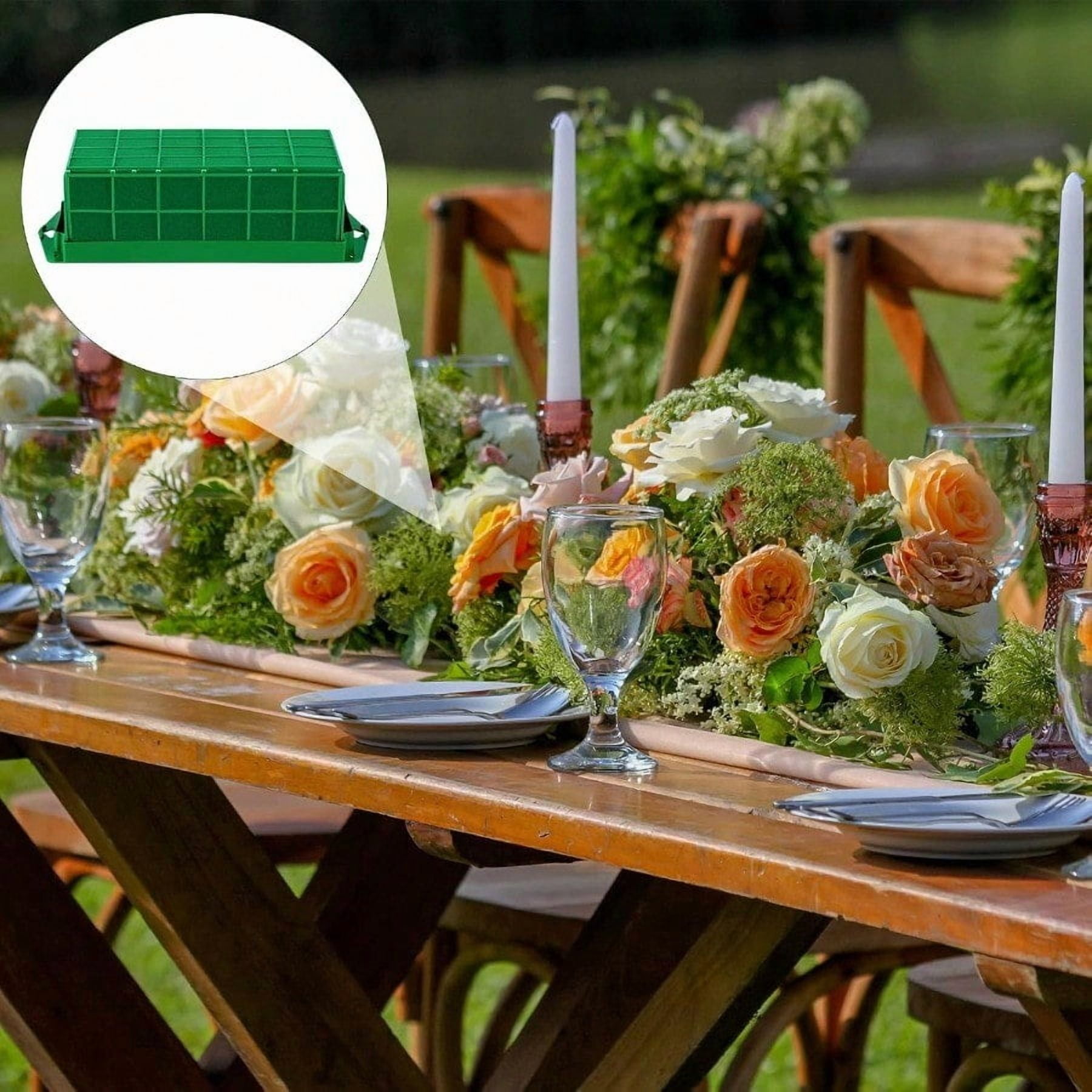 6 Packs Floral Foam Cage Rectangle Flower Cage Holders With Floral Foam Floral Arrangement Supplies For Fresh Flowers Home Weeding Decorations 11.8 X 4.3 X 3.1 Inches