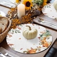 thumbnail image 6 of Fall Round Placemats Set of 4 Green Pumpkin Place Mats Thanksgiving Woven Placemat Sunflower Autumn Orange Leaves Circle Braided Table Mat for Kitchen Dining Table Autumn Party Home Decor 15 Inch, 6 of 9
