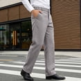 thumbnail image 5 of Wrtxtat Men's Work Office Pants Midweight Warm Fall Spring Business Foraml Dress Pants with Pockets Straight Leg Suit Pants Gray M, 5 of 10