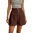 thumbnail image 4 of Utoimkio High Waist Button Shorts for Women Casual Paper Bag Waist Summer Shorts with Pockets, 4 of 7
