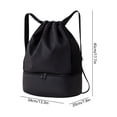 thumbnail image 3 of Swimming Backpack Dry Wet Separation Waterproof Gym Bag Drawstring Backpack Shoe Compartment Travel Sports Bag Beach Pool Gear Storage Bag Outdoor Activity, 3 of 6