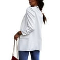 thumbnail image 2 of Gubotare Womens Blazer Jacket Women's Blazer Suit Open Front Cardigan Long Sleeve Blazer Business Casual Outfits for Work (White,M), 2 of 4
