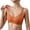 Orange, variant on Women's Sports Bras Adjustable Deep V Neck Bras Wireless Spaghetti Strap Criss Cross Padded Low Support Bra(Orange,L)