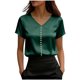 thumbnail image 1 of Eres Más Que Una Camisa de Puntuación de Prueba Moda de Verano de Mujer Color Sólido Casual Cuello en V Top de Manga Corta Mujeres Tops de Verano Casual, 1 of 5