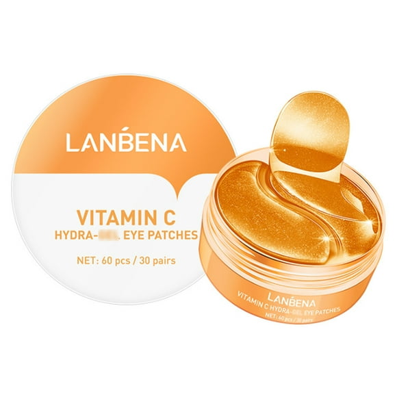 LANBENA Eye-Masks 60Pcs Vitamin C Eye Pads Under Eye Bags Undereye Dark Circles Treatment Patches