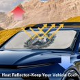 thumbnail image 6 of Xixirimido Car Windshield Sun Shade Foldable Sunshade Front Window Cover Sun Visor for Trucks SUVs Sedan Universal Car Interior Accessories, Horse Floral, 6 of 8