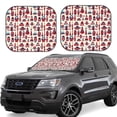 thumbnail image 2 of Picia Rocket Pattern 2 Piece Car Windshield Sun Shade Foldable | Foldable Sun Shield for Front Window Blocks UV Rays and Keeps Your Vehicle Cool-Large, 2 of 7