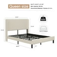 thumbnail image 4 of Platform Bed , Metal Bed Frame with Charging Station, No Box Spring Needed, (Beige), Noise Free,Easy Assemble., 4 of 9