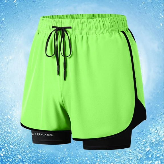Plus Size Shorts for Men Large Size Solid Color Casual Fashion Loose Sports Three-quarter Pants Drawstring Pockets Double Layer Exercise Short Pants, S-4XL
