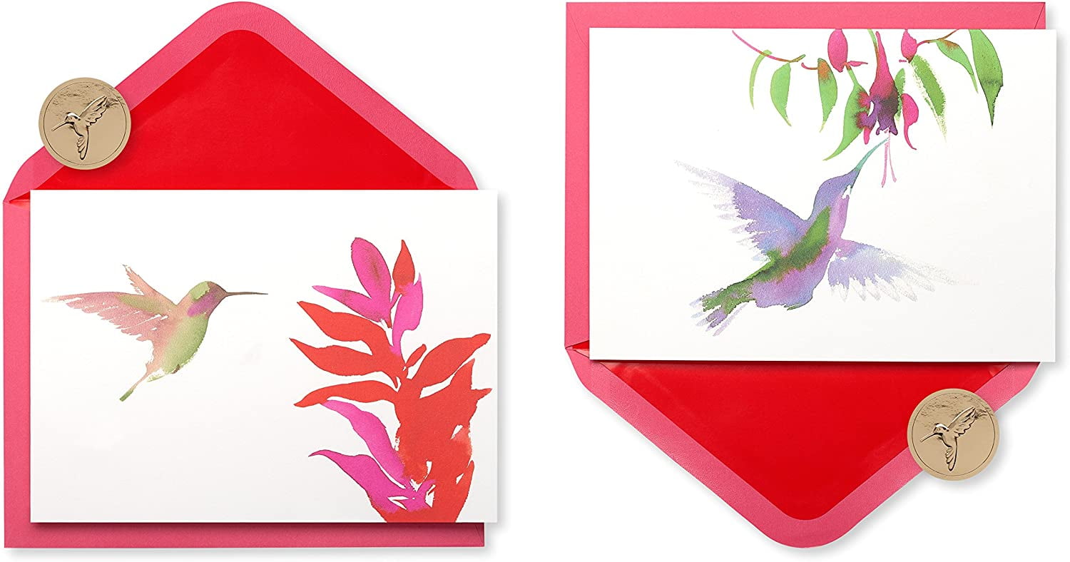 Papyrus Watercolor Hummingbirds Keepsake Boxed Blank Note Cards, 20
