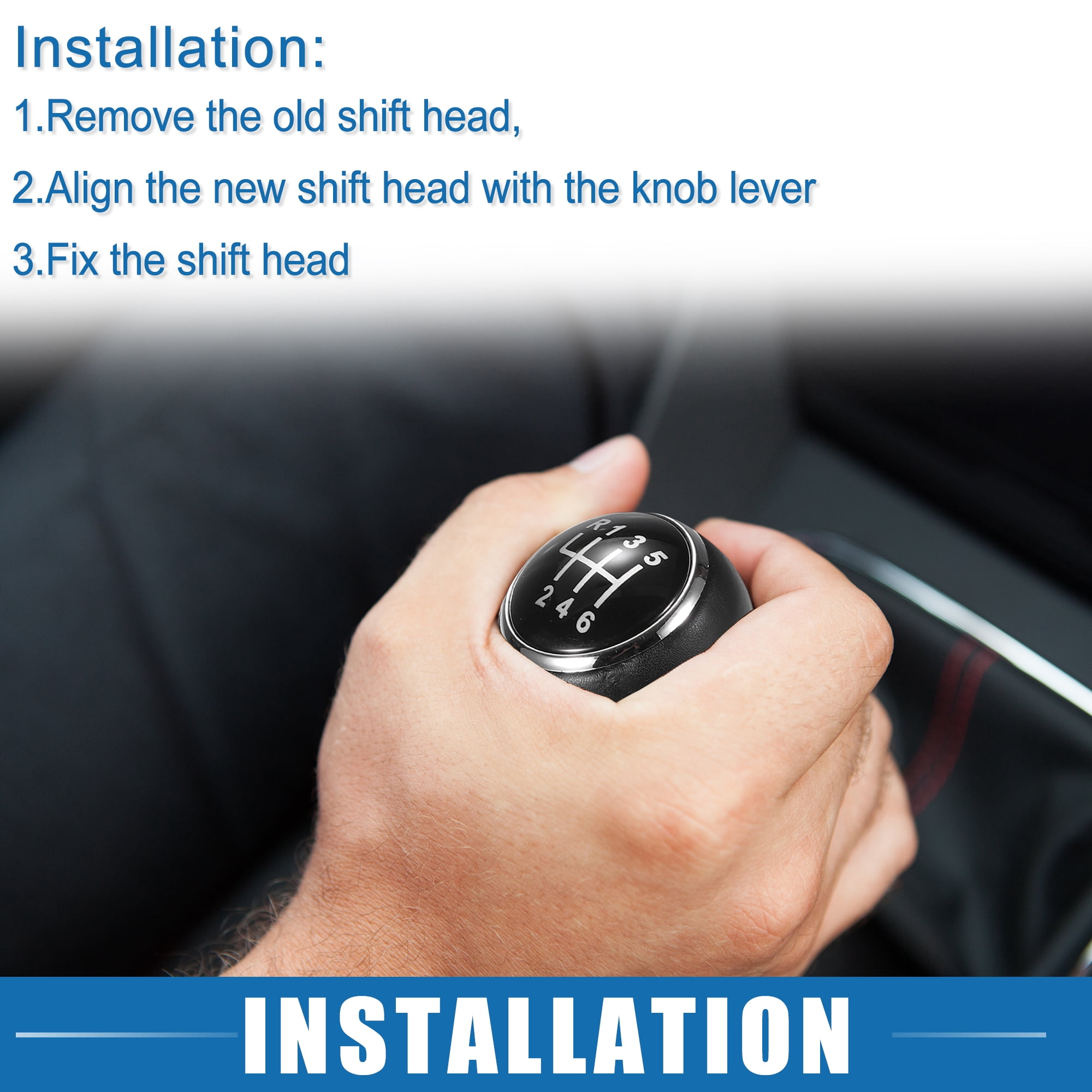 Unique Bargains Gear Shift Knob with Gaiter Boot for Volkswagen Golf MK5 MK6 6 Speed