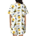 thumbnail image 6 of Daiia Bees And Rainbows Pattern Womens Pajama Sets Short Sleeve Pajamas for Women Sets Soft Lounge Sets Casual Round Neck Sleepwear PJS-Small, 6 of 7