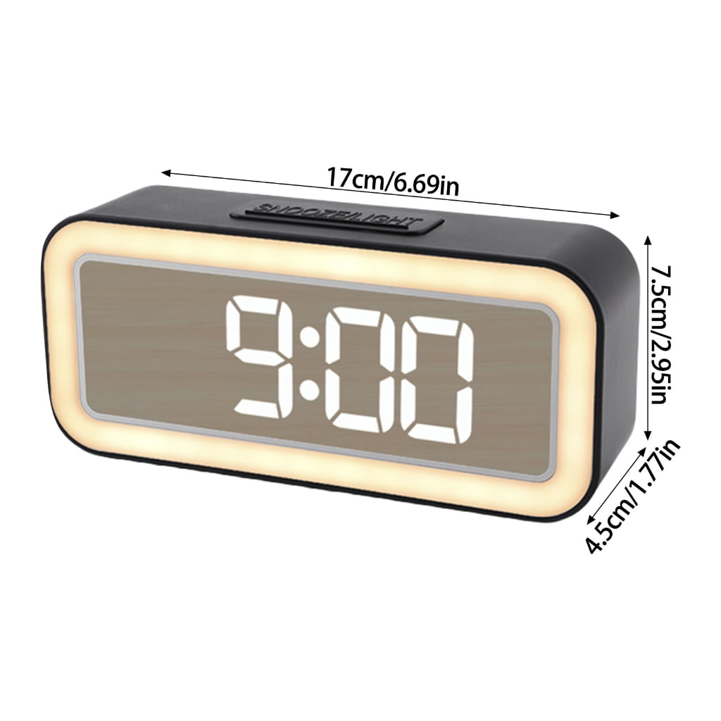 Multifunction Table Digital Clock with Brightness 2 Alarms LED Display Calendar 12/24Hour Modes USB Charging