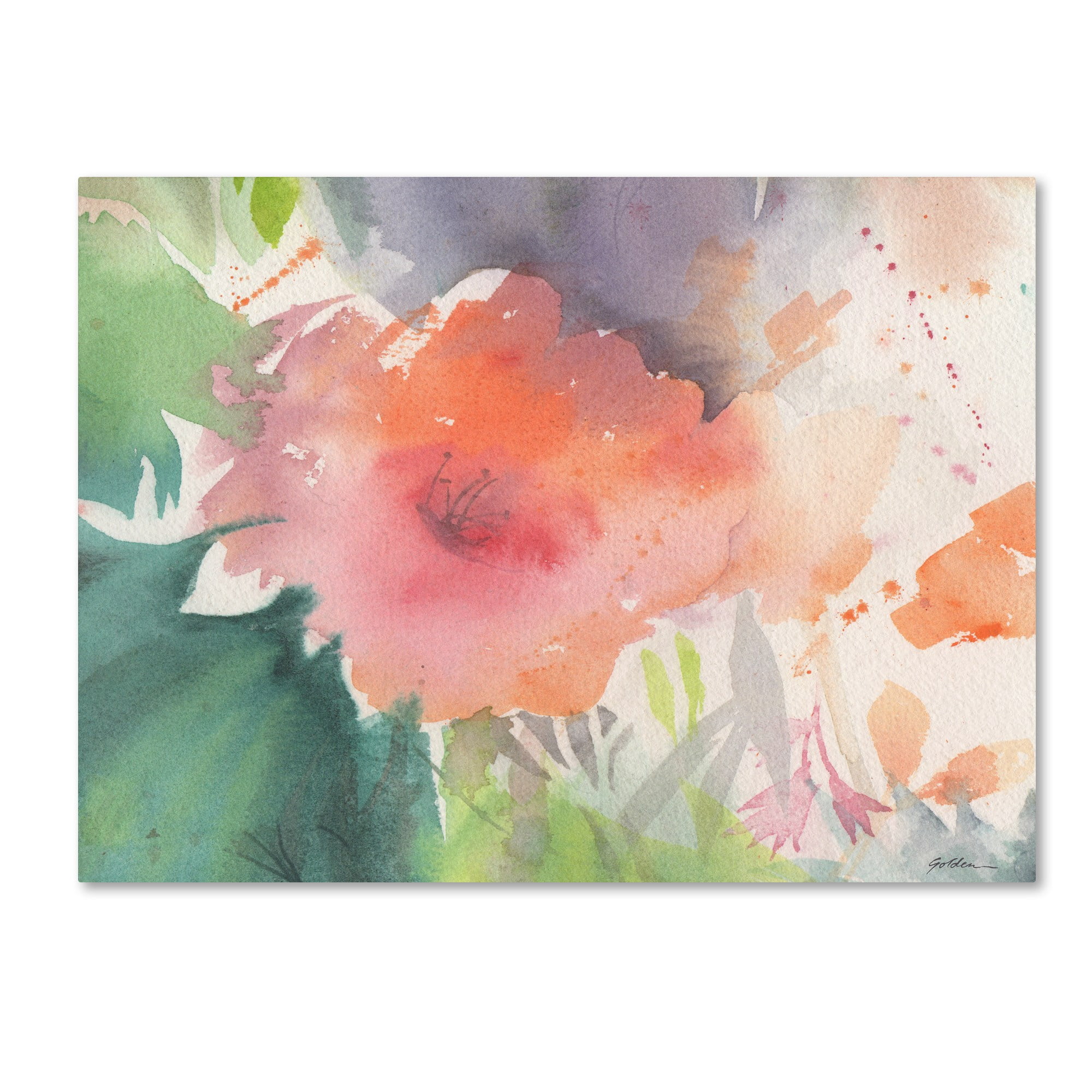 Trademark Fine Art Sheila Golden Coral Blossom Canvas Wall Art - 24x32