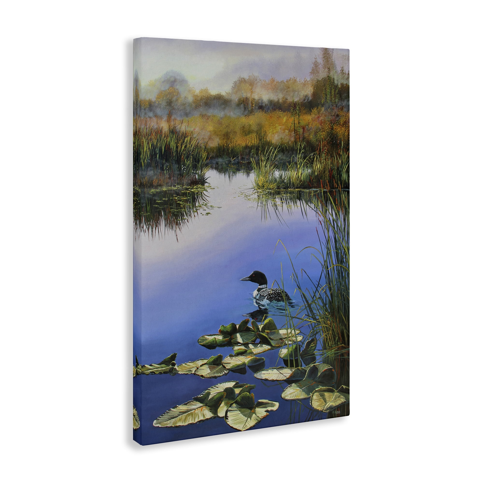 Stupell Industries Duck's Morning Solitude Landscape & Nature Painting Wrapped Canvas Art Print Wall Art, 30 x 45