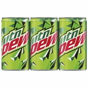Mountain Dew Citrus Soda Pop, 7.5 fl oz, 6 Pack Mini Cans