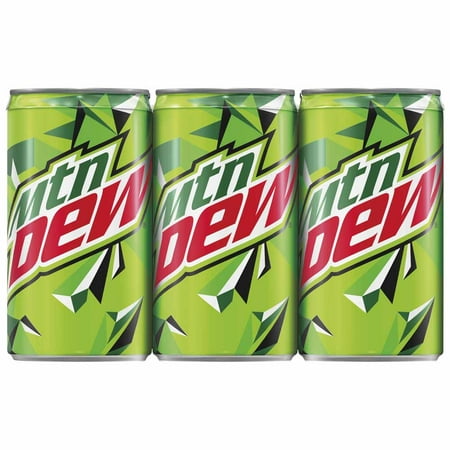 Mountain Dew Citrus Soda Pop, 7.5 oz, 6 Pack Mini Cans, Allergens Free, Soft Drink