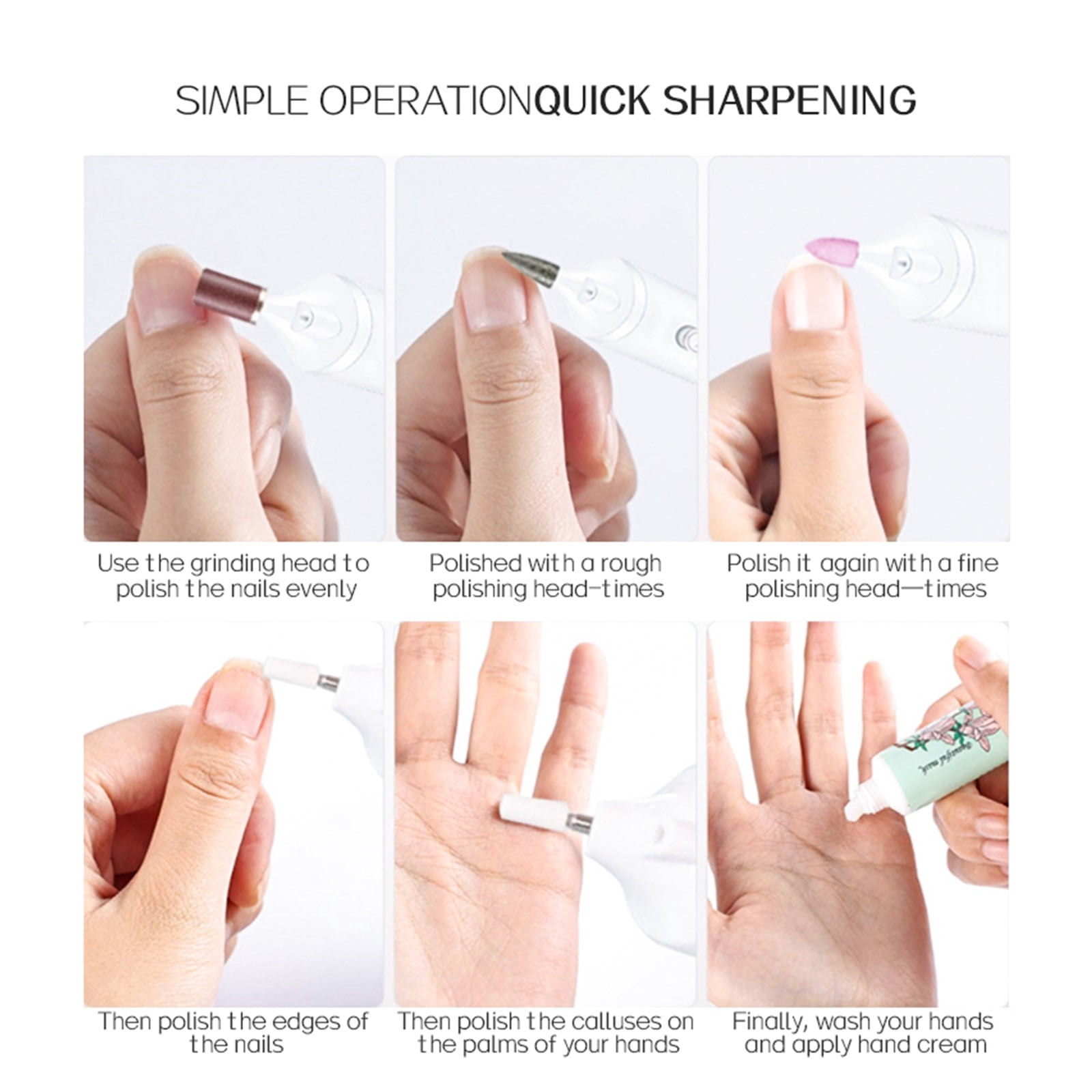 Professional Mini Electric Nail Drill Kit, Electric Nail Polisher, Nail File Manicure Pedicure Grinding Polishing Machine ,Low Noise