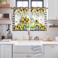 thumbnail image 2 of Sunflowers Kitchen Curtains Window Panels, Spring Farmhouse Country Truck Floral Black Plaid Insulated Window Treatment Curtain, Grommet Curtains for Bedroom/Living Room/Bathroom, 2 Piece 42"Wx45"L, 2 of 8