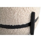 Divani Casa Fouston Contemporary Sherpa Fabric Upholstered Ottoman in White