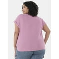 thumbnail image 3 of Terra & Sky Women's Plus Size Queen Graphic Band Tee with Short Sleeves, Sizes 0X-5X, 3 of 5