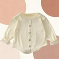 thumbnail image 4 of Girls Cardigan Ribbed Long Sleeve Button Up Beige Stretchy Soft Everyday School Wear for Kids to Big Kids,Size 2-3 T, 4 of 4