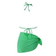 thumbnail image 4 of Women's Bikini Sets Color Block Two Piece Swimsuit High Waisted Bathing Suits for Women Ribbed Swimwear Swim Suits Gibobby(S,Green), 4 of 9