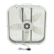 Lasko 20 Classic Box Fan with Weather-Resistant Motor, Portable Cooling Floor or Window Fan, 3 Speeds, White, B20200