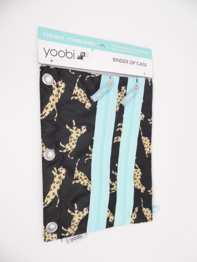 Yoobi Zippered Pencil Organizer Case  Cheetah Print  NEW 