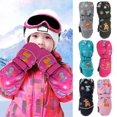 thumbnail image 1 of Guantes de esquí para niños Yashi impermeables antideslizantes con estampado de ciervo y conejo color verde militar Tamaño libre, 1 of 5