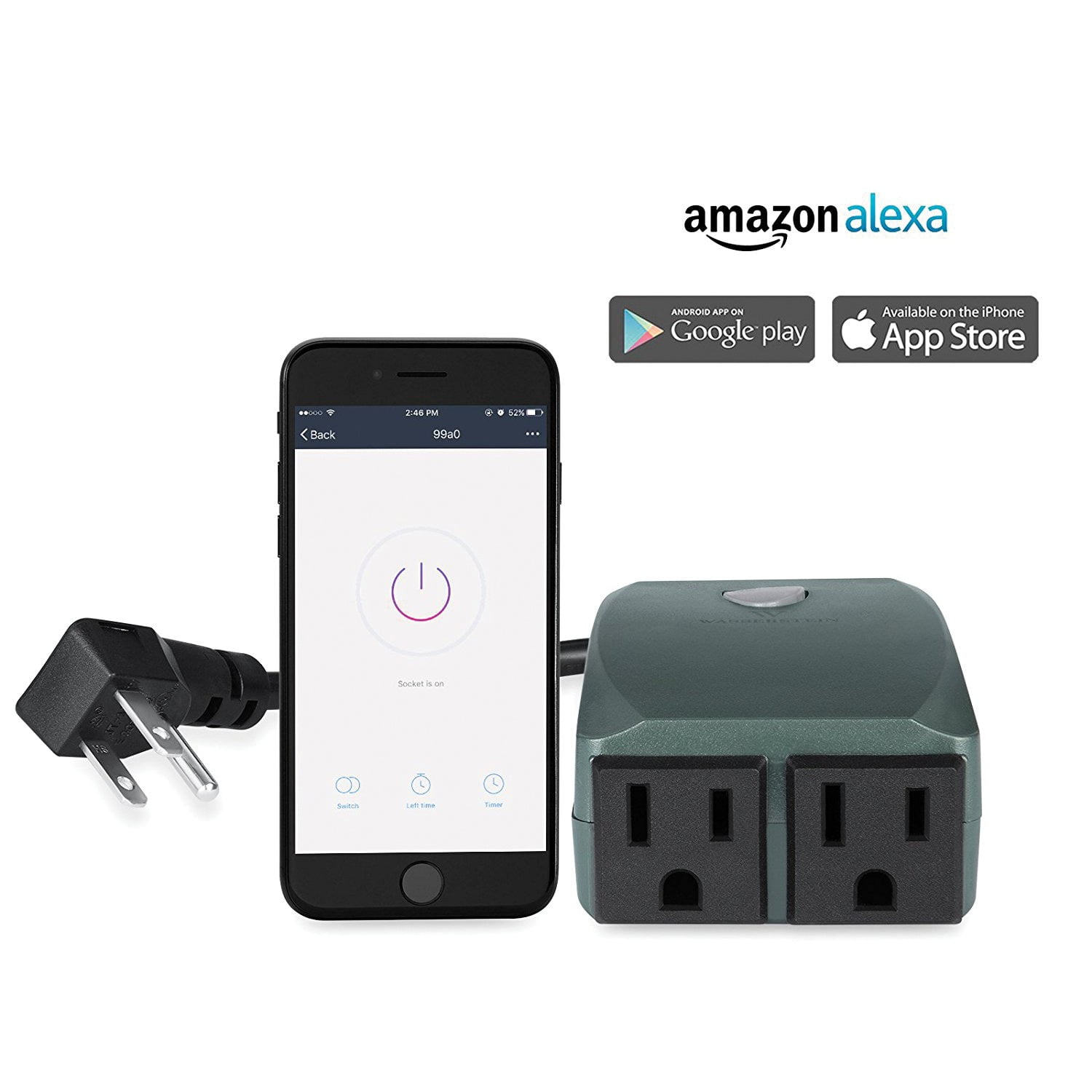 OOWOLF Outdoor Smart Plug w/ 2 Sockets ~ Waterproof ~ WiFi ~ Works w/ Alexa