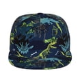 thumbnail image 2 of Daiia Cartoon Dinosaur print Flat Bill Hats Flat Brim Trucker Cap Baseball Cap Adjustable Classic Low Profile Hat Unconstructed Plain Cap, 2 of 9