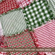 40+ Merry Christmas Red & Green Plaid Homespun 5x5 Pre-Cut Quilt Squares Charm Pack by JCS Fabric