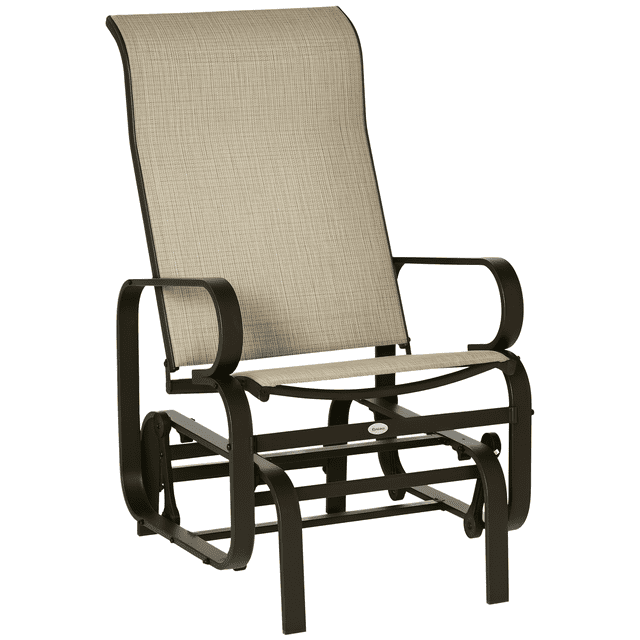 Sand Outdoor Glider Chair with Breathable Mesh - Patio Rocking Seat, 30.7" x 23.6" - Perfect for Garden, Yard, Porch Relaxation