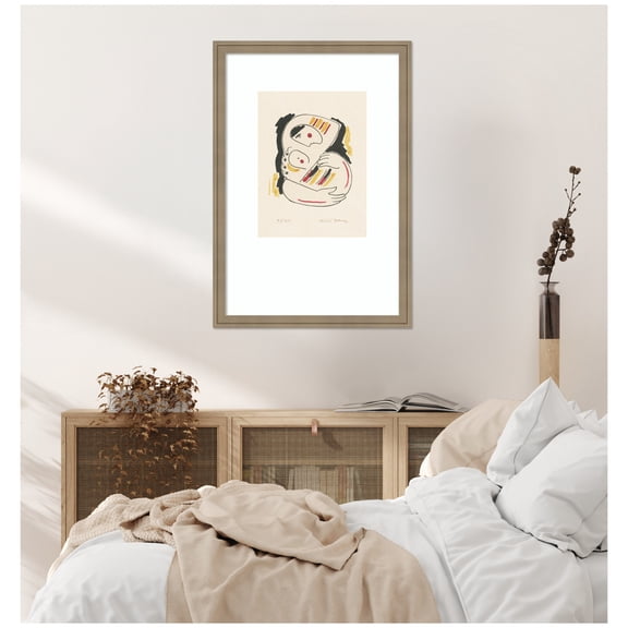 Kate and Laurel Framed Wall Art Print P F 1938 Mikulas Galanda by Nostalgia Prints, 18 x 26, Florence Light Brown Frame, Modern Contemporary, Person Art for Wall Decor