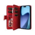 thumbnail image 2 of Dteck Wallet Case for iPhone 17 Air 6.6 Inch, 9-Card Holder Soft PU Leather Magnetic Flip Shoulder Strap Zipper Pocket Phone Case Fit for iPhone 17 Air,Red, 2 of 9