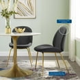 thumbnail image 4 of Side Dining Chair, Velvet, Metal Steel, Black, Modern Contemporary Urban Design, Kitchen Room Cafe Bistro Restaurant Hospitality, 4 of 8
