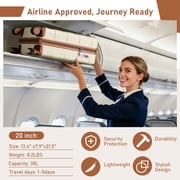 Joyway 3-Piece Luggage Set 20-Inch Carry-On Suitcase with Spinner Wheels TSA Lock Travel Duffel Bag and Toiletry Bag Hardside Lightweight Luggage Beige